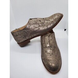 Monroe & Main Womens Flat Slip On Oxfords Shoe Size 12 M Gold Metallic Color